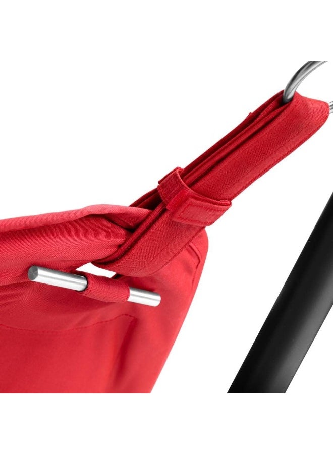 Fatboy Superb Hammock Swing and Stand with Pillow | Bleach-cleanable | 150 kg Capacity | Indoor and Outdoor | 100% Olefin | Filling: Polypropylene | Stand 330x100x110 cm | 270x138 cm (Red) - Image 4